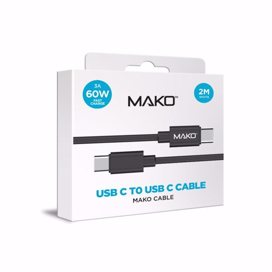 Picture of Mako Mako USB-C to USB-C 60W USB 2.0 2M Cable in Black